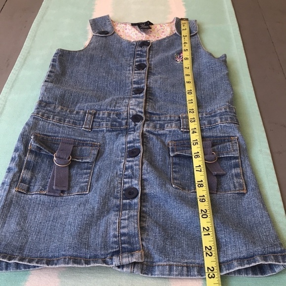 Nautica‎ Floral Embroidered Detail Sleeveless Denim Jumper Dress - Picture 9 of 9